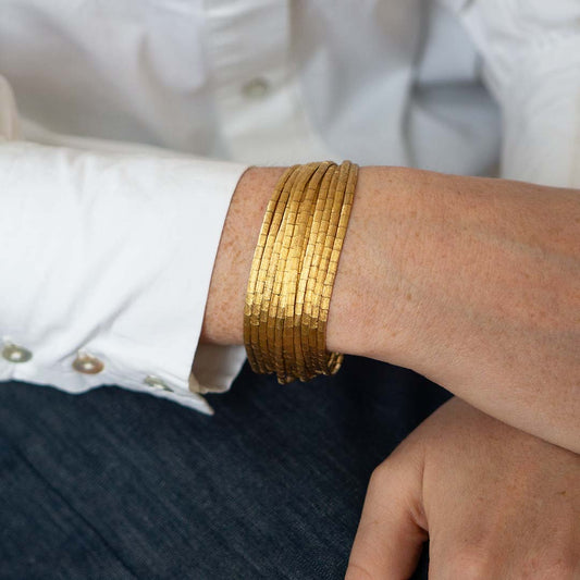 multi-row gold bracelet