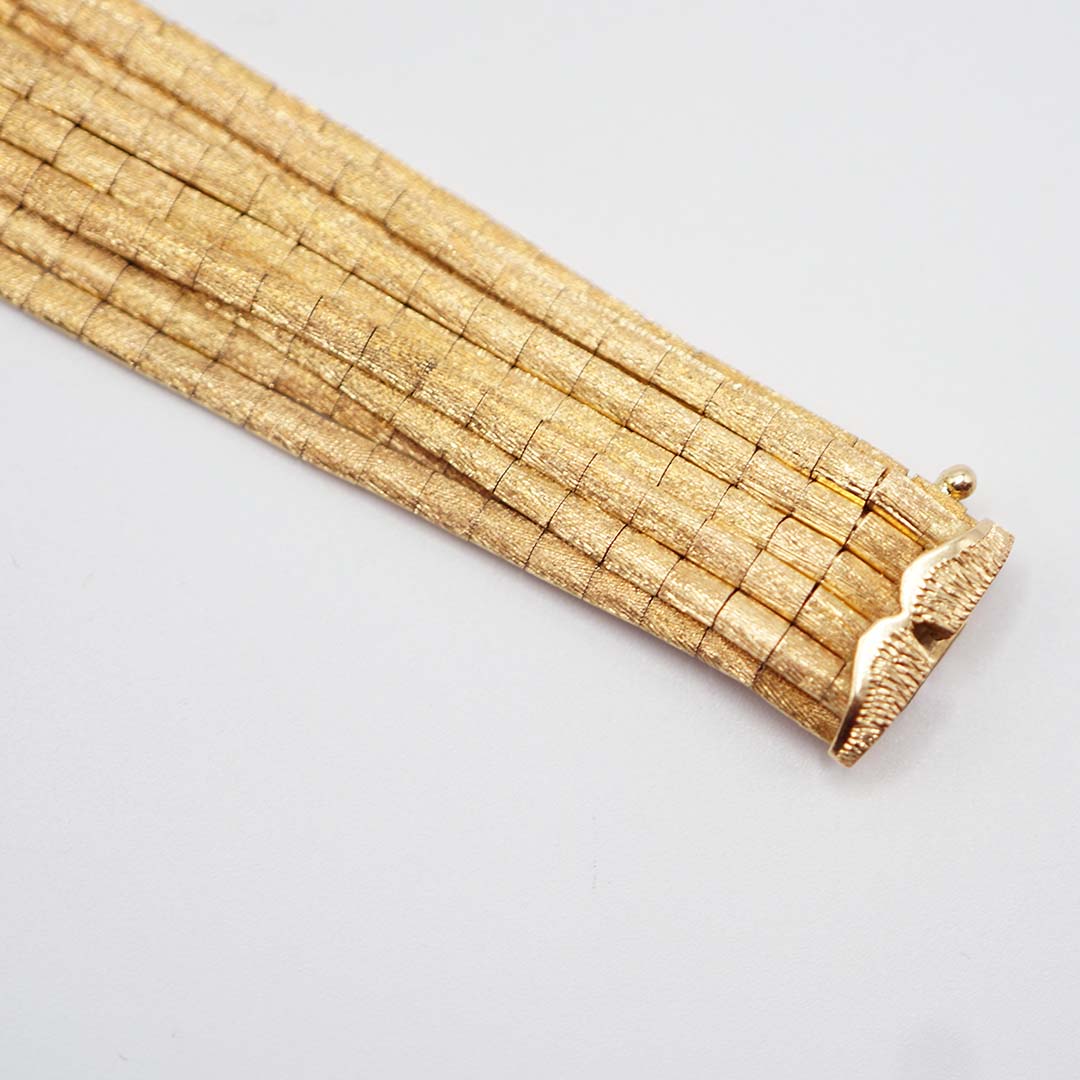 multi-row gold bracelet