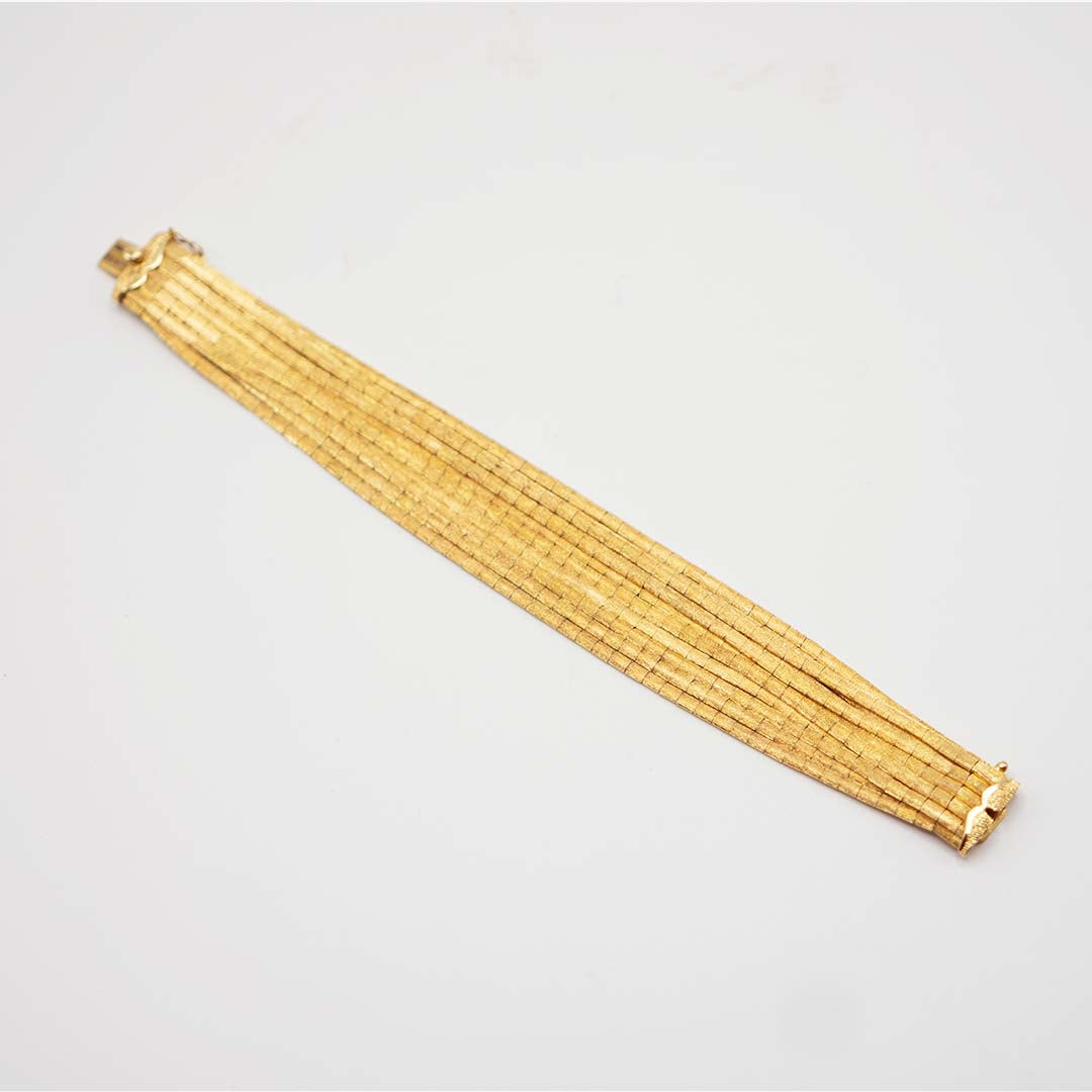multi-row gold bracelet